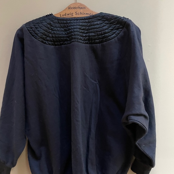 Marcy and Co Paris France, Medium  top, black rhinestone blouse, French clothes - Picture 5 of 11